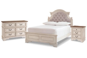 Signature Design by Ashley Realyn Full Panel Bed, Dresser and Nightstand-Chipp