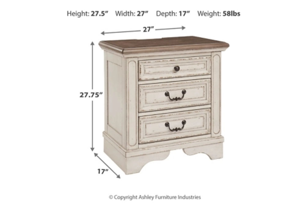 Signature Design by Ashley Realyn Full Panel Bed, Dresser, Mirror and Nightsta