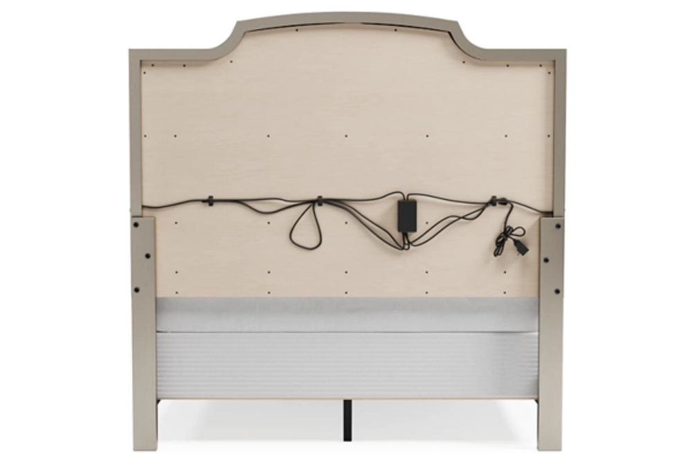 Signature Design by Ashley Chevanna Queen Upholstered Panel Bed-Platinum