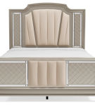 Signature Design by Ashley Chevanna Queen Upholstered Panel Bed-Platinum