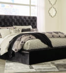 Signature Design by Ashley Lindenfield King Storage Bed and 2 Nightstands-Silv