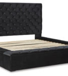 Signature Design by Ashley Lindenfield King Storage Bed and 2 Nightstands-Silv