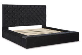 Signature Design by Ashley Lindenfield King Storage Bed and 2 Nightstands-Silv