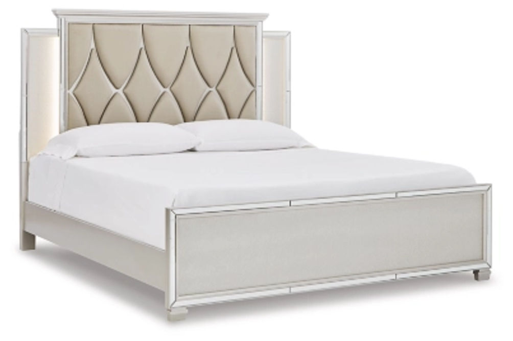 Signature Design by Ashley Lindenfield California King Panel Bed-Silver