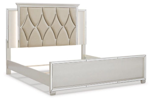 Signature Design by Ashley Lindenfield California King Panel Bed-Silver