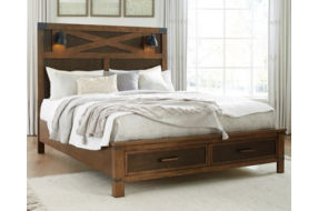 Benchcraft Wyattfield Queen Panel Bed with Storage-Two-tone