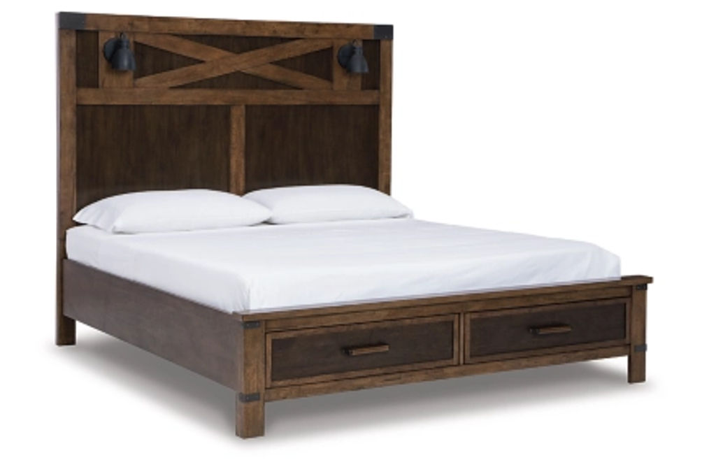 Benchcraft Wyattfield King Panel Bed with Storage-Two-tone