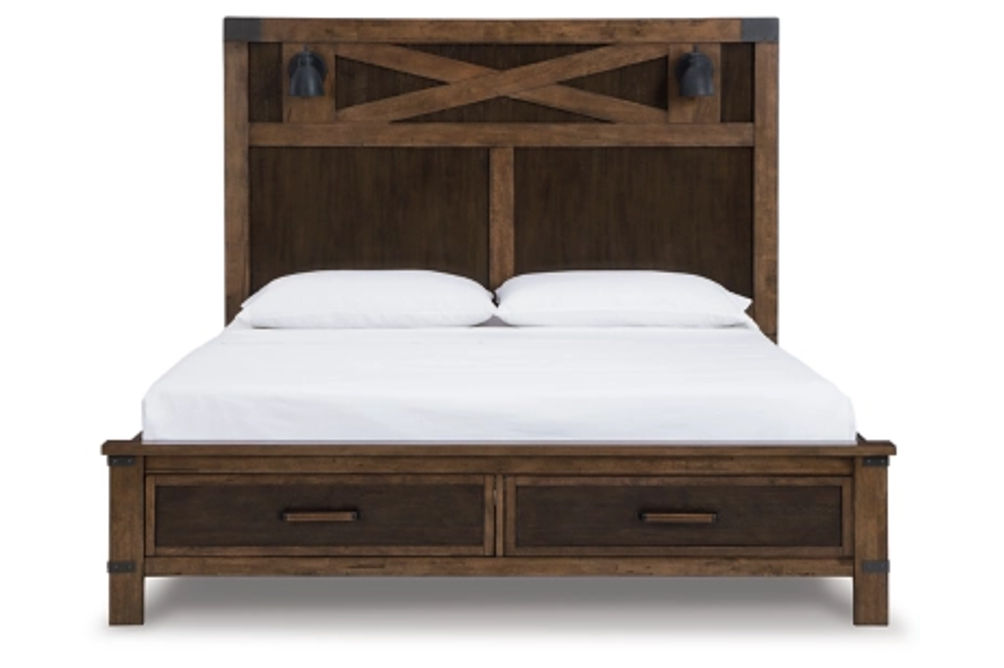 Benchcraft Wyattfield Queen Panel Bed with Storage-Two-tone