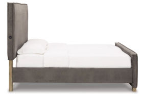 Millennium by Ashley Krystanza Queen Upholstered Panel Bed-Weathered Gray