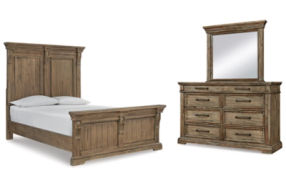 Signature Design by Ashley Markenburg Queen Panel Bed with Mirrored Dresser