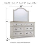 Brollyn California King Upholstered Panel Bed, Dresser and Mirror-