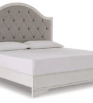 Signature Design by Ashley Brollyn King Upholstered Panel Bed-Two-tone