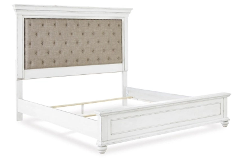 Benchcraft Kanwyn Queen Upholstered Panel Bed, Dresser, and Nightstand