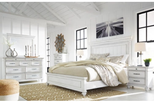 Benchcraft Kanwyn California King Panel Bed-Whitewash