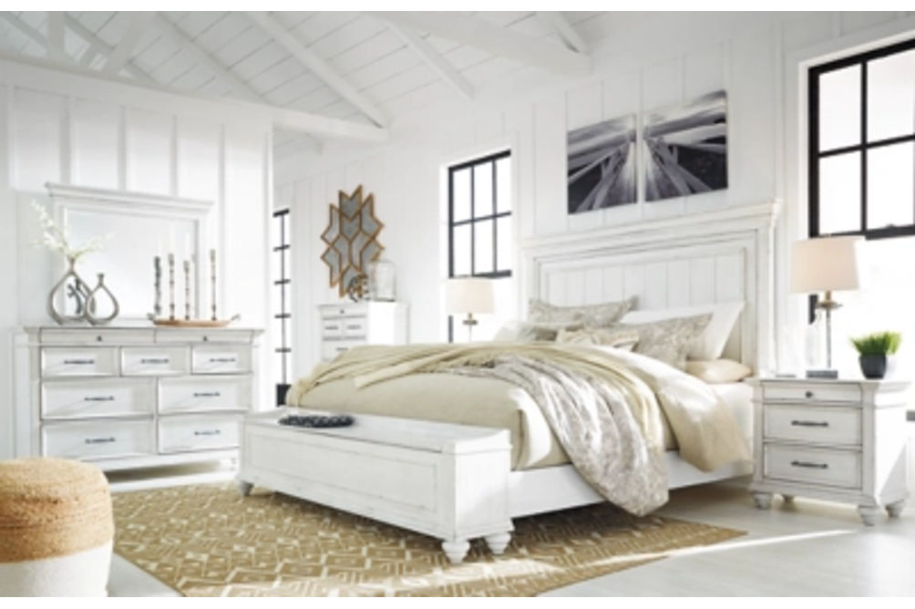 Benchcraft Kanwyn King Panel Bed-Whitewash