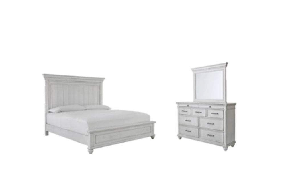 Benchcraft Kanwyn King Panel Bed, Dresser and Mirror