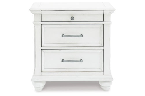 Benchcraft Kanwyn Queen Panel Bed, Dresser, Mirror and Nightstand-Whitewash