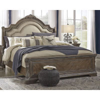 Signature Design by Ashley Charmond Queen Upholstered Sleigh Bed-Brown