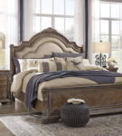 Signature Design by Ashley Charmond Queen Upholstered Sleigh Bed-Brown