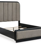 Signature Design by Ashley Rowanbeck Queen Upholstered Panel Bed-Gray/Black