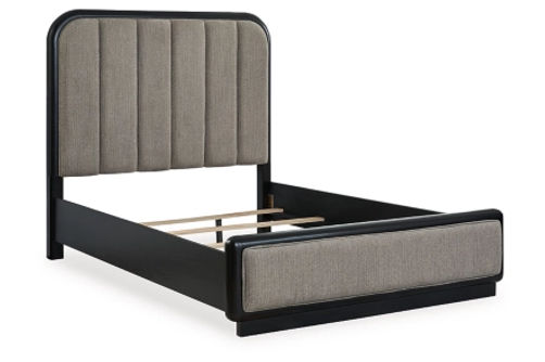 Signature Design by Ashley Rowanbeck Queen Upholstered Panel Bed-Gray/Black