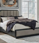 Signature Design by Ashley Rowanbeck Queen Upholstered Panel Bed-Gray/Black