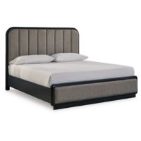 Signature Design by Ashley Rowanbeck King Upholstered Panel Bed-Gray/Black