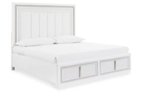 Signature Design by Ashley Chalanna Queen Upholstered Storage Bed-White