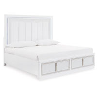 Signature Design by Ashley Chalanna Queen Upholstered Storage Bed-White