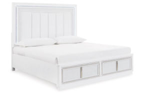 Signature Design by Ashley Chalanna Queen Upholstered Storage Bed-White