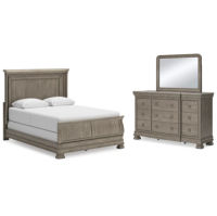 Signature Design by Ashley Lexorne Queen Sleigh Bed, Dresser and Mirror