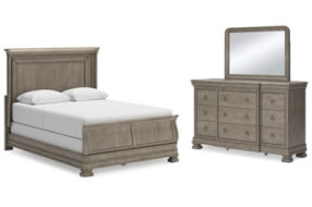 Signature Design by Ashley Lexorne Queen Sleigh Bed, Dresser and Mirror