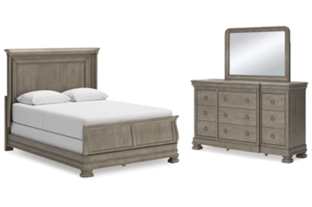 Signature Design by Ashley Lexorne Queen Sleigh Bed, Dresser and Mirror