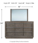Anibecca California King Bookcase Bed, Dresser and Mirror-