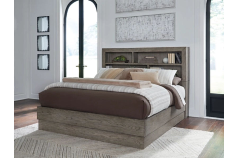 Signature Design by Ashley Anibecca Queen Bookcase Bed-Weathered Gray