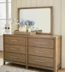 Signature Design by Ashley Cabalynn Queen Upholstered Bed, Dresser and Mirror