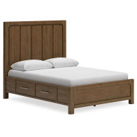 Signature Design by Ashley Cabalynn Queen Panel Bed with Storage-Light Brown