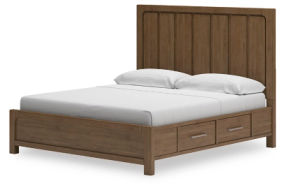 Signature Design by Ashley Cabalynn King Panel Bed with Storage-Light Brown