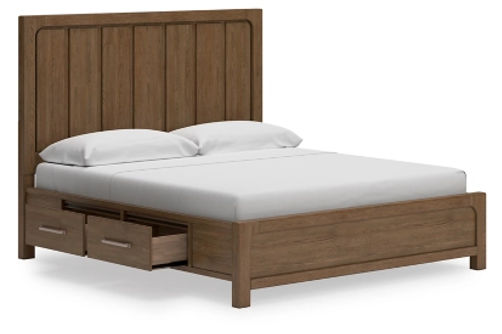 Signature Design by Ashley Cabalynn King Panel Bed with Storage-Light Brown