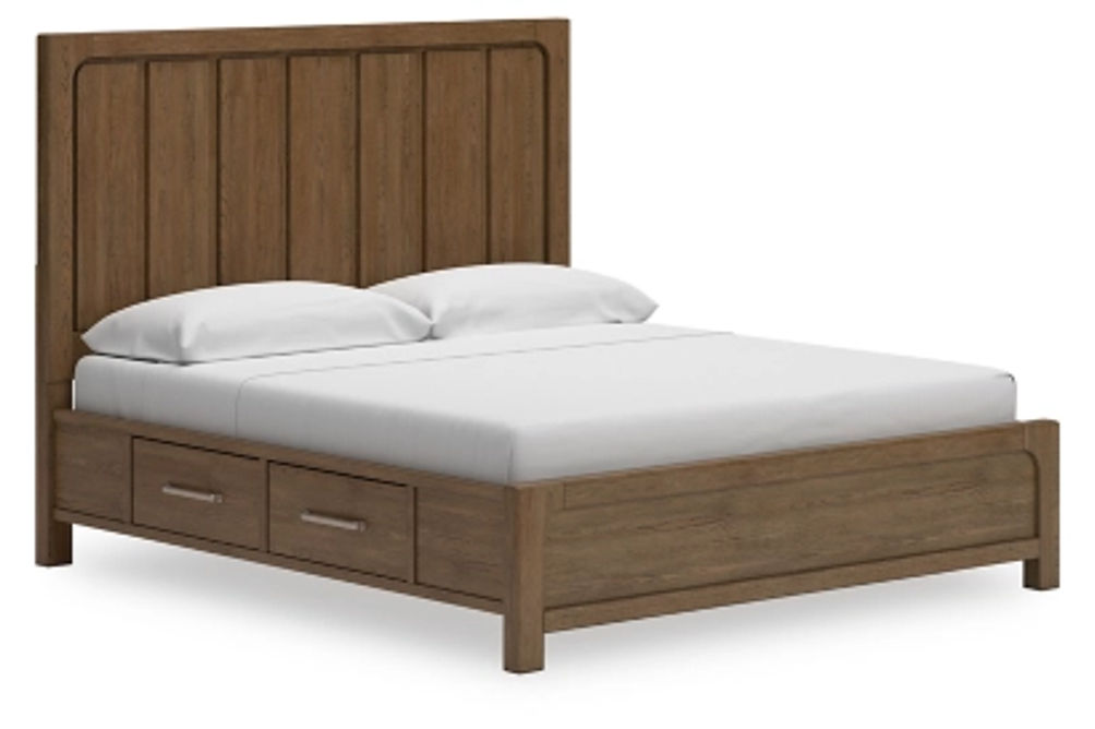 Signature Design by Ashley Cabalynn King Panel Bed with Storage-Light Brown