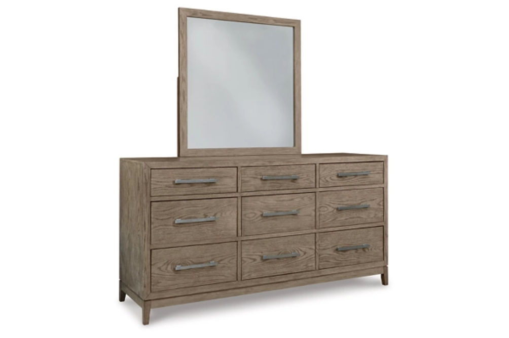 Signature Design by Ashley Chrestner King Panel Bed, Dresser and Mirror