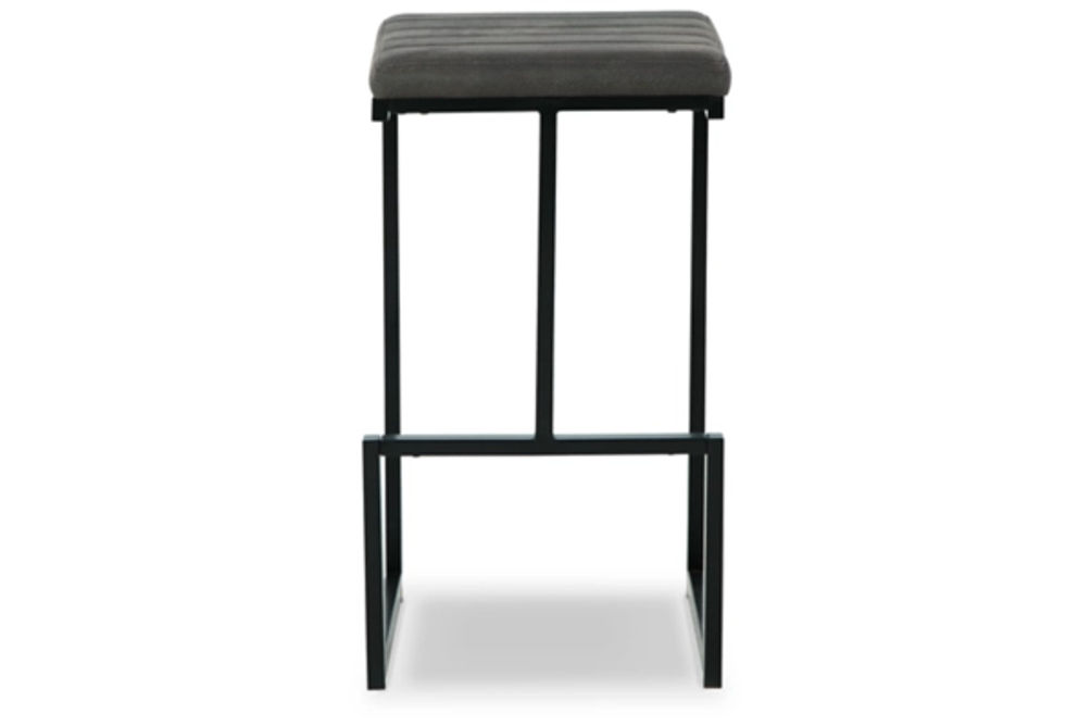 Signature Design by Ashley Strumford Bar Height Bar Stool (Set of 2)-Gray/Blac