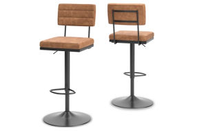 Signature Design by Ashley Strumford Bar Height Bar Stool (Set of 2)-Brown/Bla