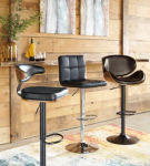 Signature Design by Ashley Bellatier Adjustable Height Bar Stool (Set of 2)-Bl