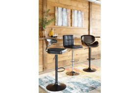 Signature Design by Ashley Bellatier Adjustable Height Bar Stool (Set of 2)-Bl