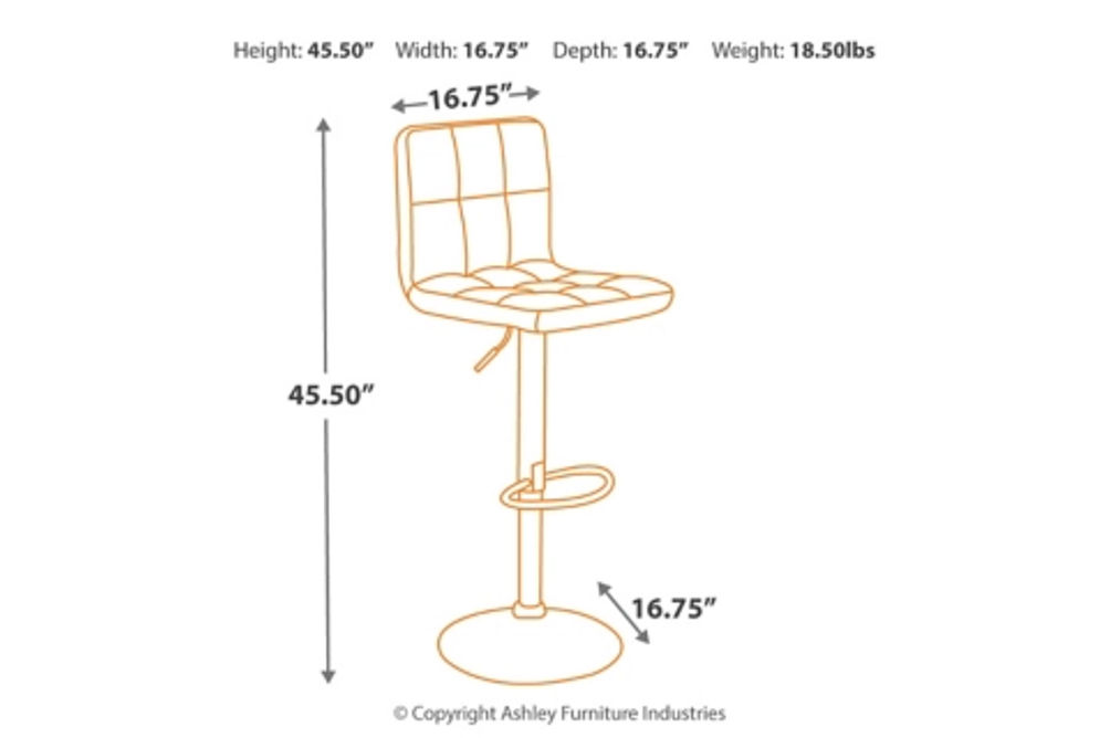 Signature Design by Ashley Bellatier Adjustable Height Bar Stool (Set of 2)-Bl