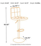 Signature Design by Ashley Bellatier Adjustable Height Bar Stool (Set of 2)-Bl