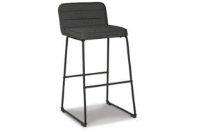 Signature Design by Ashley Nerison Bar Height Bar Stool (Set of 2)-Gray/Black