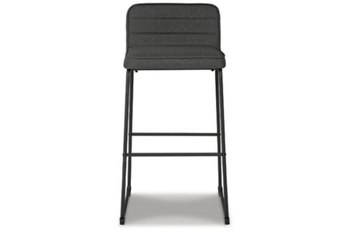 Signature Design by Ashley Nerison Bar Height Bar Stool (Set of 2)-Gray/Black