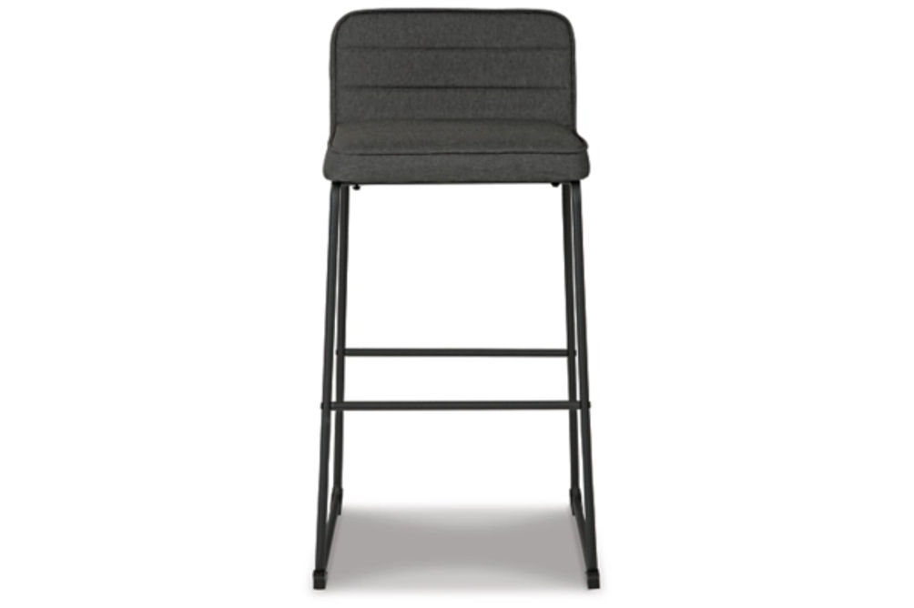 Signature Design by Ashley Nerison Bar Height Bar Stool (Set of 2)-Gray/Black